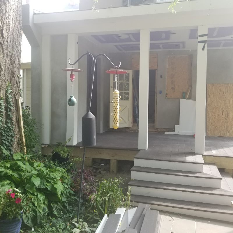 Renovated porch addition in Manayunk, Philadelphia