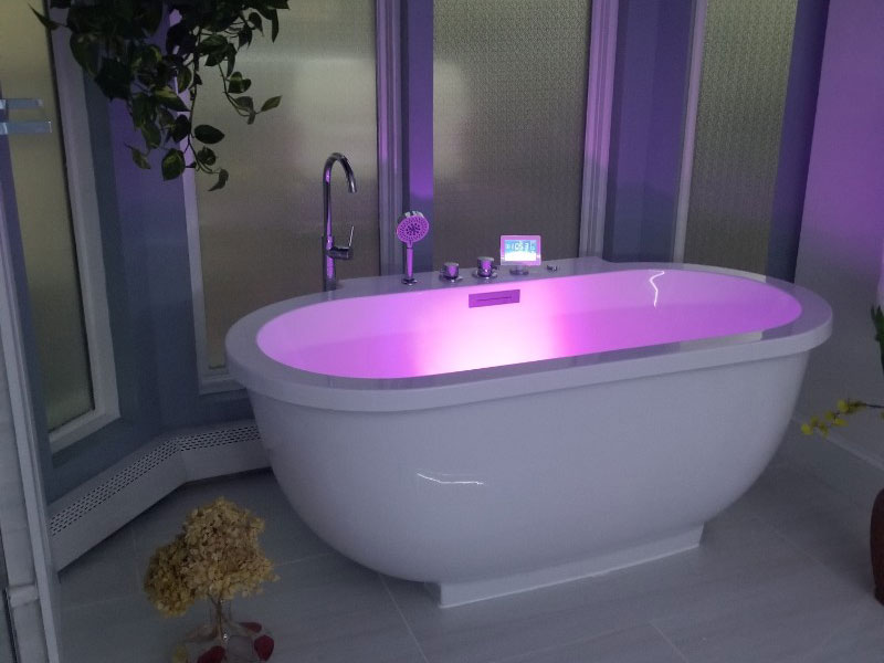 Renovated bathroom - purple